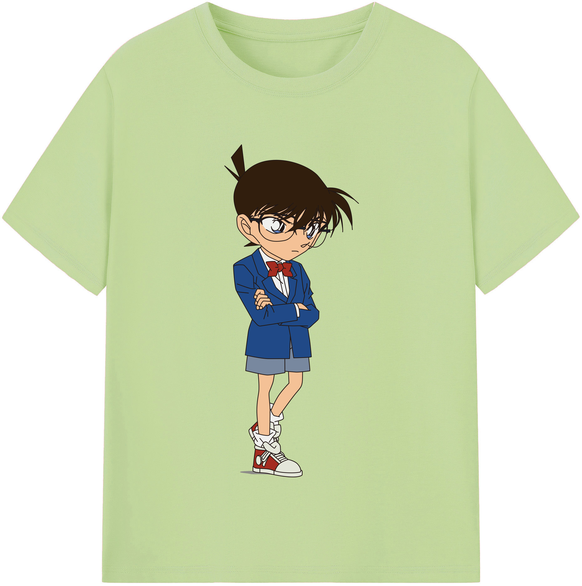 （画像用） 名探偵コナン 江戸川 コナン Detective Conan Conan Edogawa 綿100％半袖Tシャツ（フロントプリント）